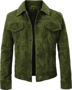 <b>Men</b>’s Premium Faux Suede <b>Jacket</b> <b>Lightweight</b> Fashion Coat with Soft Inner Lining and Modern Slim Fit Design Trendy Suede - Product Image 4