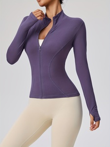 Womens Comfort Fit Yoga <b>Jacket</b> Lightweight Gym <b>Workout</b> Running Fitness <b>Jacket</b> Custom Logo OEM ODM Private Label Bulk Wholesale - Product Image 4