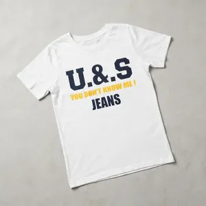 Nueva llegada, camiseta blanca para niños, camiseta estampada de manga corta para ropa urbana a la moda. - Product Image 4