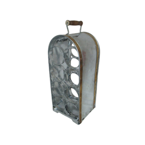 Estante para Vino de Metal de Estilo Moderno, Acabado Plateado, Soporte para Botellas de Vino de Aluminio Galvanizado, Accesorio para Mesa de Cocina o Bar, Decoración para el Hogar, Regalo - Product Image 1