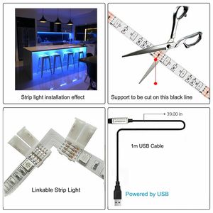 Striscia LED USB 5V per Smart Home, Retroilluminazione TV 5050 RGB con Cambio Colore e Telecomando a 24 Tasti - Product Image 5