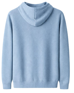 Sweat-shirt à capuche personnalisé pour homme, bleu clair, en molleton de coton, à manches longues, décontracté, avec cordon de serrage, pour l'hiver - Product Image 5