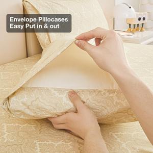 High Quality Modern Printed Wedding 4-Piece Queen <b>King</b> Bedding Set Eco-Friendly Organic Water Resistant Reversible 100% Linen - Product Image 6