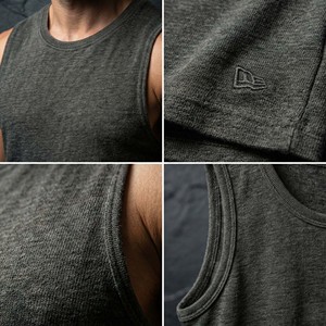 T-shirt musculaire technique en coton épais pour homme, teint en pièce, texturé, sans manches, délavé à l'acide, style streetwear - Product Image 5
