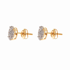 0.50 Ct Natural Round Diamond Cluster <b>Stud</b> <b>Earrings</b> 10k Yellow Gold <b>Fine</b> Jewelry for Women - Product Image 5