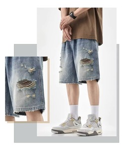 Pantalones Cortos de Mezclilla Pesada 100% Algodón para Hombre, Diseño Personalizado, Moda de Verano - Product Image 6
