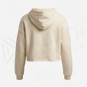 Custom Women Crop Top Hoodie Casual Sweatshirts Loose Long Sleeve Pullover Cropped Oversized Fitness Activewear Tops - Product Image 2
