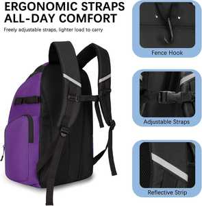 Mochila de Béisbol y Sóftbol Bagnex de 60L con Compartimento para Zapatos y Soporte para Casco, Impermeable, de Poliéster, para Jóvenes - Product Image 6