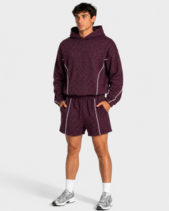 Shorts de bain personnalisés pour hommes, imprimé léopard, avec détails contrastants, en molleton de coton de qualité supérieure, respirant, style streetwear, avec logo personnalisé, OEM - Product Image 5