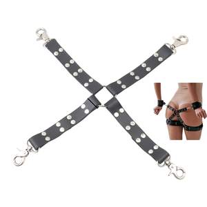 Manchettes en peau de mouton pour poignets et cuisses avec rembourrage doux, imprimées par transfert thermique, largeur 4,5 cm et fermeture à boucle, détection par aiguille - Product Image 6