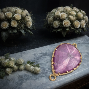 สร้อยคอหยดน้ำทำจากหินทับทิมสีม่วงสำหรับทำเครื่องประดับงานประดิษฐ์ทำมือดีไซน์สวยจากห้องปฏิบัติการ - Product Image 2