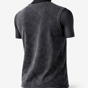 Men Acid Wash Sleeveless Tank Top Metallic <b>Flame</b> Graphic Streetwear Vintage Washed Oversized Muscle <b>Shirt</b> Custom Cotton Vest - Product Image 4