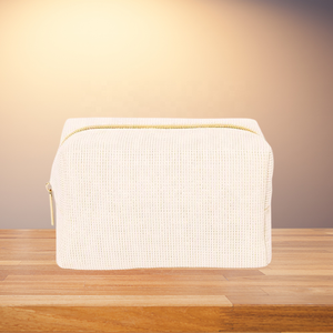 2025 Custom Logo Cotton <b>White</b> Travel Zipper Toiletry Pouch <b>Bags</b> Organizer Canvas Cosmetic <b>Bag</b> Makeup Brush <b>Bag</b> - Product Image 2