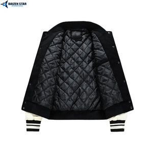 เสื้อแจ็คเก็ตวาร์ซิตี้ชาย สีกรมท่า แขนสีขาว ปกคอพับ ติดกระดุมแถวเดียว สไตล์ลำลอง ระบายอากาศได้ดี ปักตัวอักษร N น้ำหนัก 300 กรัม - Product Image 6