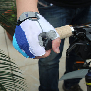 Factory Made Design Your Own Leather Half <b>Finger</b> Cycling Gloves Adjustable Wrist <b>Strap</b> Non-Slip Breathable Features Hook Loop - Product Image 6
