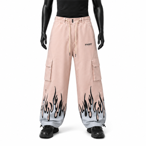 Mens Unisex Baggy <b>Cargo</b> Snow Pants Waterproof Winter Outdoor Sports <b>Trousers</b> with Adjustable Hem and Streetwear Design - Product Image 1