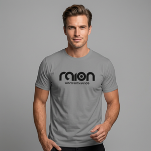 T-shirt à manches courtes gris pour homme Raion, col rond, jersey en coton, décontracté, respirant, imprimé avec un motif de lettres, logo sur le devant, séchage rapide BD - Product Image 4