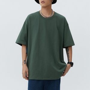 T-shirt homme slim fit à manches courtes en polyester, coton pur, effet délavé vintage, épaules tombantes, coupe oversize, qualité supérieure - Product Image 5