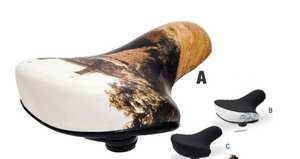 Asiento de Bicicleta Ergonómico de Espuma Cómoda para MTB y Carretera, con Diseño Personalizado en Patrón de Corcho Marrón y Blanco, Asiento de Repuesto - Product Image 2