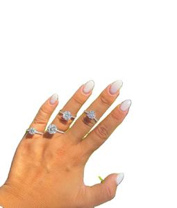 VVS 1 <b>Moissanite</b> Sterling Silver Ring Beautiful White Round Shape Ring Engagement Ring & <b>Other</b> Diamond <b>Jewelry</b> - Product Image 1