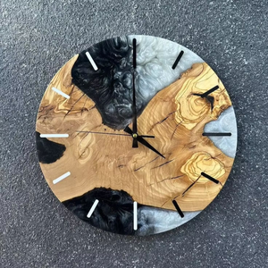 Yellow Epoxy Resin Wood <b>Wall</b> <b>Clock</b> Customization Simple Style Home <b>Decorative</b> <b>Wall</b> <b>Clock</b> for Best Selling - Product Image 6
