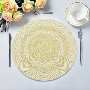 Salvamantel redondo de cristal hecho a mano con cuentas, accesorio decorativo para mesa, salvamantel redondo hecho a mano con cuentas, diseño de mariposa bordado - Product Image 6