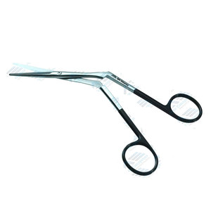 Tijeras nasales Heymann Knight negras de 7 pulgadas, cuchillas rectas de ángulo a lado, tijeras quirúrgicas para turbinectomía nasal Heymann - Product Image 1