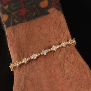 Pulsera de tenis de lujo para mujer y hombre, de plata 925 con moissanita, corte brillante redondo, engaste geométrico de puntas, joyería de boda - Product Image 6
