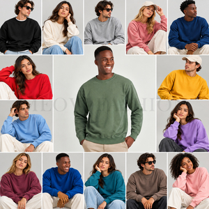 Sweat-shirt surdimensionné personnalisé OEM ODM, coupé et cousu sur mesure, faible MOQ, en coton tricoté épais, col rond, marque privée, usine OEM - Product Image 4