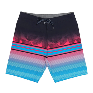 Shorts de bain rayés pour hommes à séchage rapide avec cordon de serrage, taille mi-haute, en polyester, style décontracté - Product Image 4