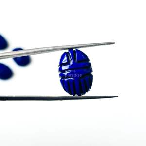 AAA Lapislázuli en forma de Escarabajo, Gema Tallada a Mano, Colgante Amuleto de Escarabajo Egipcio, Cuentas Talladas de Escarabajo para Fabricación de Joyas - Product Image 3