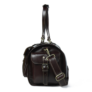 Bolsa de viaje vintage grande de cuero genuino Crazy Horse con cierre de cremallera a precio competitivo - Product Image 3