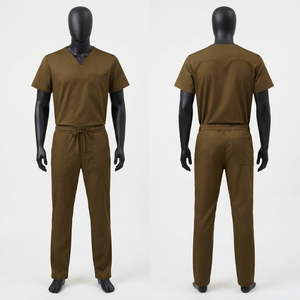 ชุดยูนิฟอร์มสครับสีน้ำตาล Sales Blackhardson ผ้าคอตตอนผสมพรีเมียม 180 GSM เสื้อคอวี กางเกงผ้าแคนวาสระบายอากาศ ตรวจจับการสัมผัสของเข็มได้ - Product Image 1