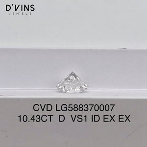 Diamantes Sintéticos (Cultivados en Laboratorio) D'vins Jewels, Corte Brillante Redondo, G VVS2, 10.43CT, Venta al Por Mayor para la Fabricación de Joyas - Product Image 5