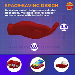 Support mural multifonctionnel en polypropylène en forme de main pour ballons de football, volleyball et rugby - Product Image 6