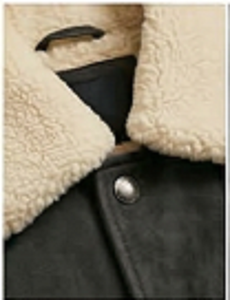 Mens Genuine Leather <b>Shearling</b> aviator <b>Bomber</b> <b>Jacket</b> Black Winter Zip Windproof Premium Quality Rugge - Product Image 3