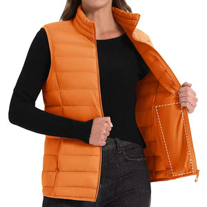 Women Puffer Vest Lightweight Quilted Sleeveless Jacket Warm Winter Outerwear Casual <b>Stand</b> Collar Zip Up Vest for Outdoor Travel - Product Image 3