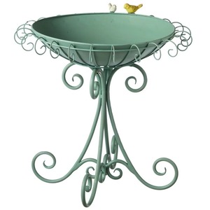 Baño para pájaros de metal con revestimiento azul de la más alta calidad, que aporta función y belleza a espacios exteriores. Recién llegado. - Product Image 1