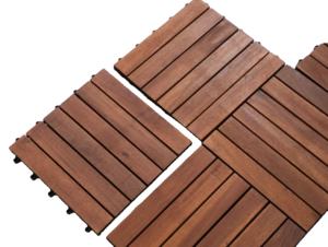 Dalles de terrasse emboîtables en bois moderne 300x300mm, revêtement de sol écologique pour extérieur, intérieur, jardin, terrasse, cour - Product Image 4