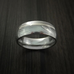 Bague en acier Damas haut de gamme pour homme, motif unique, fabrication artisanale, fournisseur de bijoux OEM ODM - Product Image 6