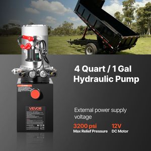 Centralina Idraulica da 4 Quarti per Pompa Rimorchio Ribaltabile, Doppia Azione, Pressione Massima 3200 PSI, 0.91 GPM, per Rimorchi Utilitari da Carico - Product Image 2