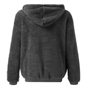 Sudadera con Capucha de Forro Polar Sherpa Cálida para Hombre y Mujer, Personalizada, Suave, de Felpa, con Cremallera, para Invierno, Estilo Casual Urbano, Etiquetas Privadas, de Fábrica - Product Image 2