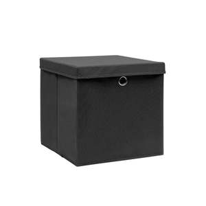 4 boîtes de rangement noires de 11"x11"x11" avec couvercles pour organiser les vêtements - Product Image 2