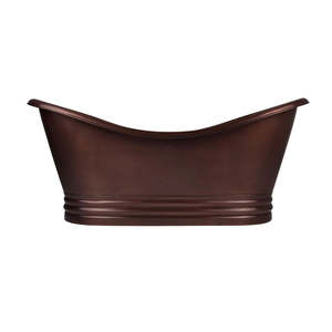 Bañera de cobre hecha a mano, bañera independiente moderna, bañera de baño de forma ovalada, bañera decorativa de cobre. - Product Image 1