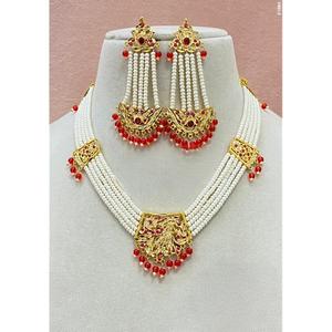 ชุดสร้อยคอทองคำชุบประดับมุกสวยงาม ดูเหมือนทองคำแท้ พร้อมต่างหู เหมาะสำหรับงานแต่งงาน งานเลี้ยง และโอกาสพิเศษสำหรับผู้หญิง - Product Image 2