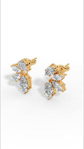 Luxury Multi Stone Rose Gold <b>Stud</b> <b>Earrings</b> Marquise Pear Cut Synthetic Lab Grown IGI Certified <b>Fine</b> Jewelry Wholesale Diamond - Product Image 5