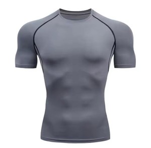 เสื้อรัดกล้ามเนื้อระบายอากาศสำหรับผู้ใหญ่ แขนสั้น สำหรับกีฬา BJJ ยิมนาสติก ศิลปะการต่อสู้ ฟิตเนส ออกกำลังกาย และฝึกซ้อมกีฬา - Product Image 1