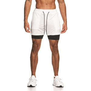 Men's <b>White</b> Solid Color Drawstring <b>Shorts</b> Mid Waist Quick Dry Casual <b>Short</b> <b>Shorts</b> Spandex Polyester Knitted - Product Image 4