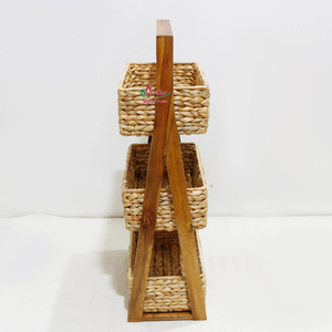 Rustic Rectangle <b>Plastic</b> Storage <b>Basket</b> & Game Tray with Handle for Desktop and Car Use - Product Image 2