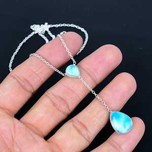 Collier pendentif en labradorite naturelle taille poire, argent sterling 925, pierre précieuse à reflets bleus, fait main, bijoux bohèmes pour femmes, fournisseur - Product Image 5